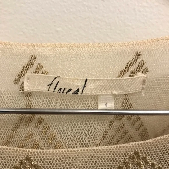 Anthropologie Floreat Gold Stream Sequin Tank small Swing Top sequins embroidery - Picture 10 of 13